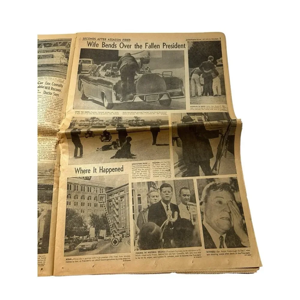 KENNEDY ASSASSINATED 11/23/1963 Original L.A.Times Newspaper Cover